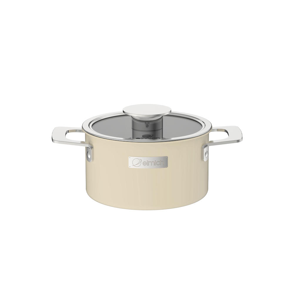 Nồi inox liền khối Elmich Hera - Vàng Kem