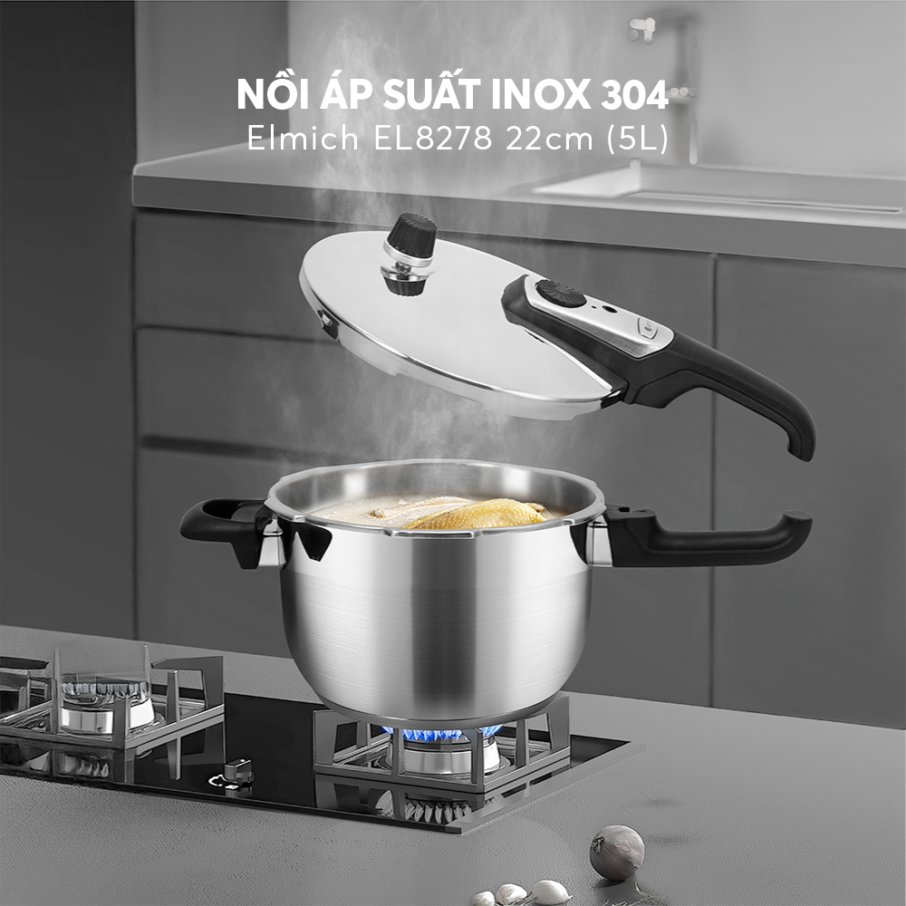 Nồi áp suất inox 304 Elmich EL8278 22cm 5L