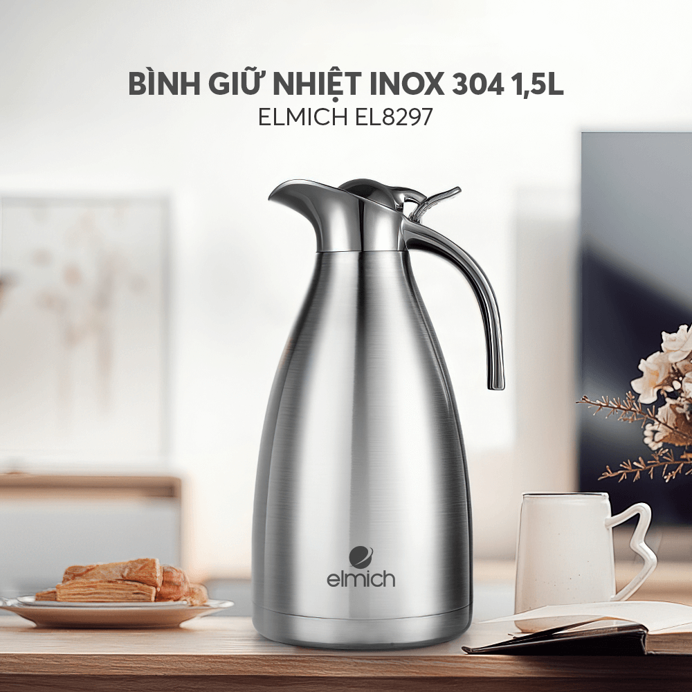 Bình giữ nhiệt gia đình inox 304 Elmich EL8297 dung tích 1.5L