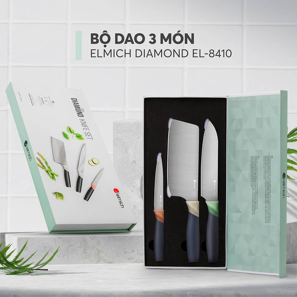 Bộ dao inox 3 món đóng hộp Elmich EL8410