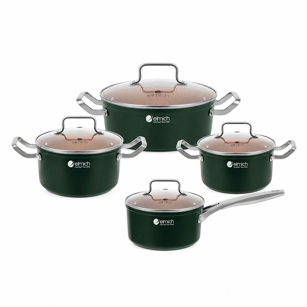 Bộ nồi ceramic Elmich Plus Harmony 16, 18, 20, 24cm