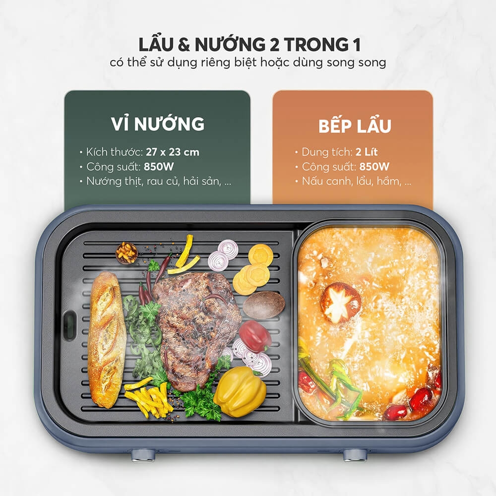 Bếp nướng lẩu đa năng Elmich HE-3908