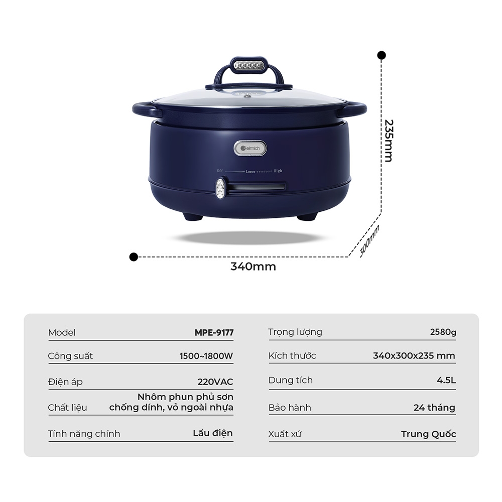 Nồi lẩu điện Elmich MPE-9177