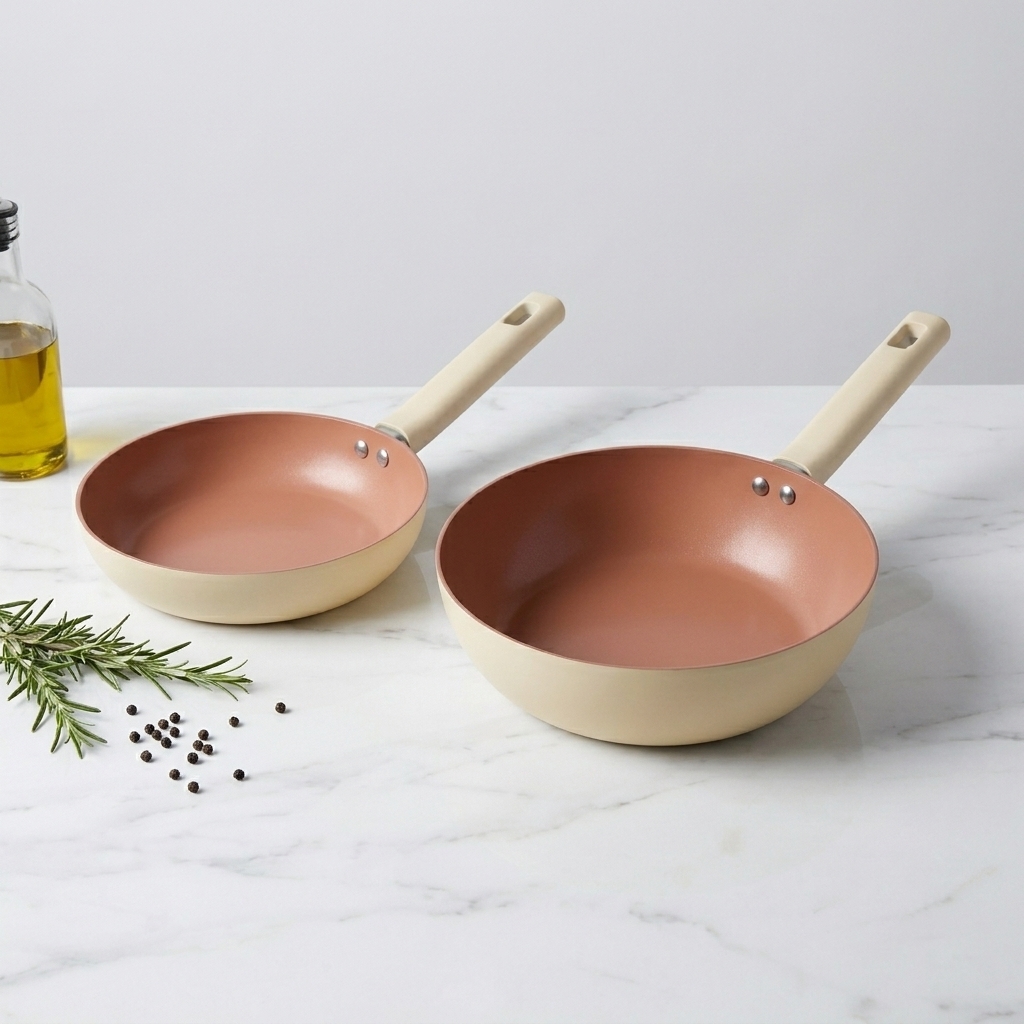 Combo chảo chống dính Ceramic ELMICH Mocha 5980BE size 20,24cm