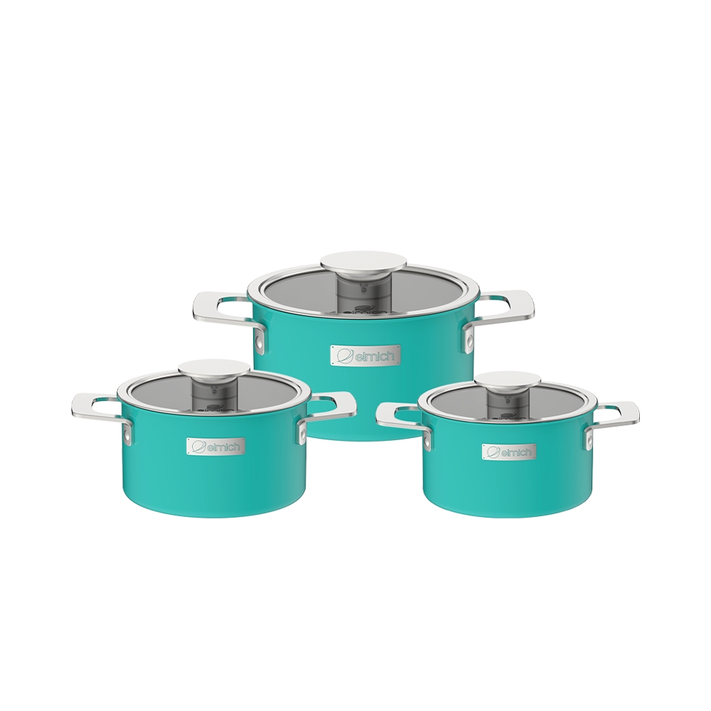 Bộ nồi Inox liền khối Elmich Hera size 18,20,26cm