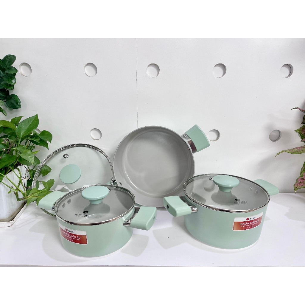 Bộ nồi chống dính Ceramic Elmich EL5204SK size 18,20,24cm