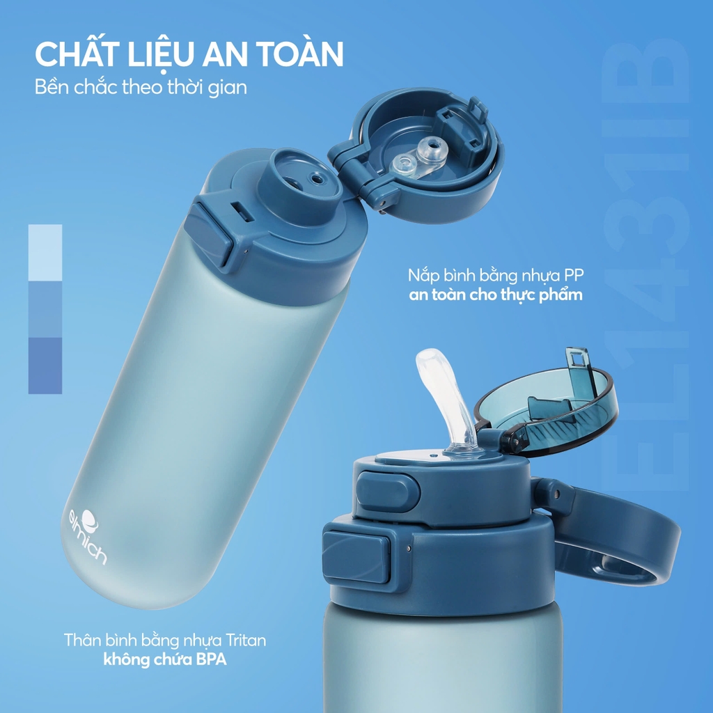 Bình nước Tritan Elmich EL1431IB  dung tích 880ml