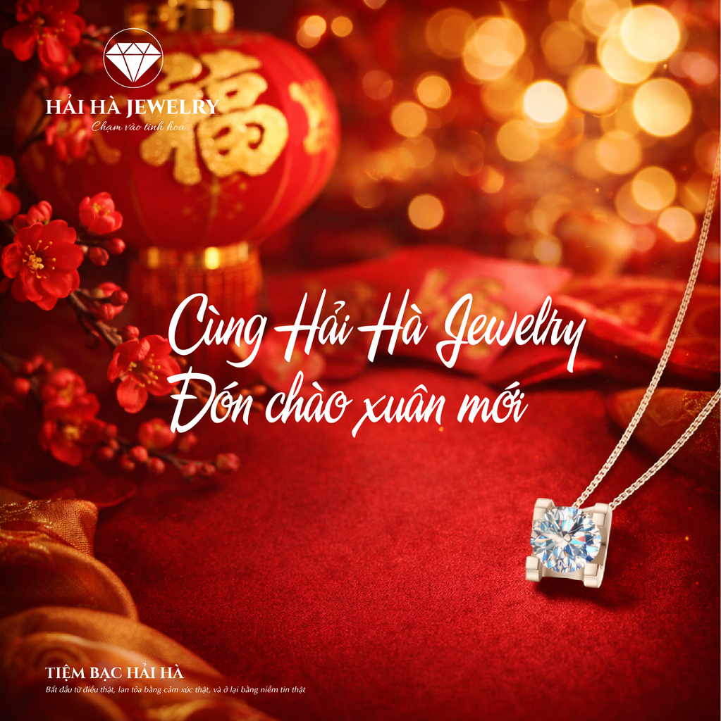 Dây chuyền bạc 925 đính moissanite 2 carats– điểm sáng tối giản, tinh tế cùng vui xuân!