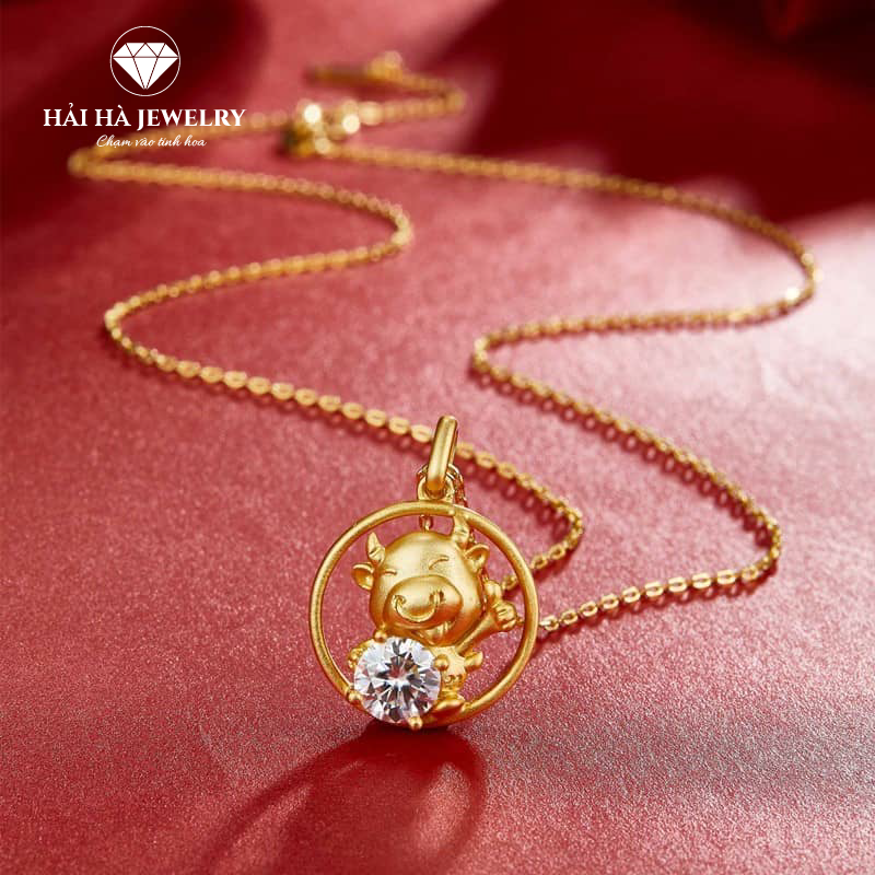 Dây chuyền con giáp tuổi Sửu bạc mạ vàng – Giữ một nguồn năng lượng bền bỉ và an yên | Hải Hà Jewelry