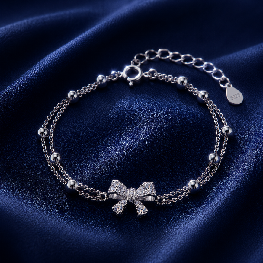 Vòng tay nơ đôi bi tròn – Dịu dàng được giữ cân bằng | Hải Hà Jewelry