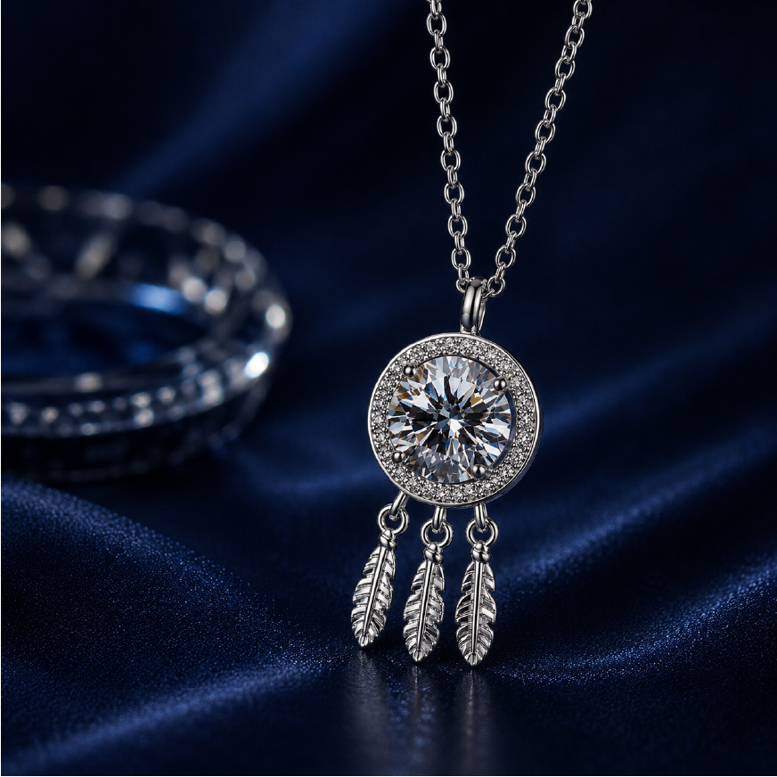 Dây chuyền bạc s925 đính Moissanite 1 Carat