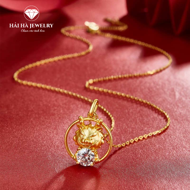 Dây chuyền con giáp tuổi Thìn bạc mạ vàng – Giữ một nguồn năng lượng mạnh mẽ nhưng rất tĩnh | Hải Hà Jewelry