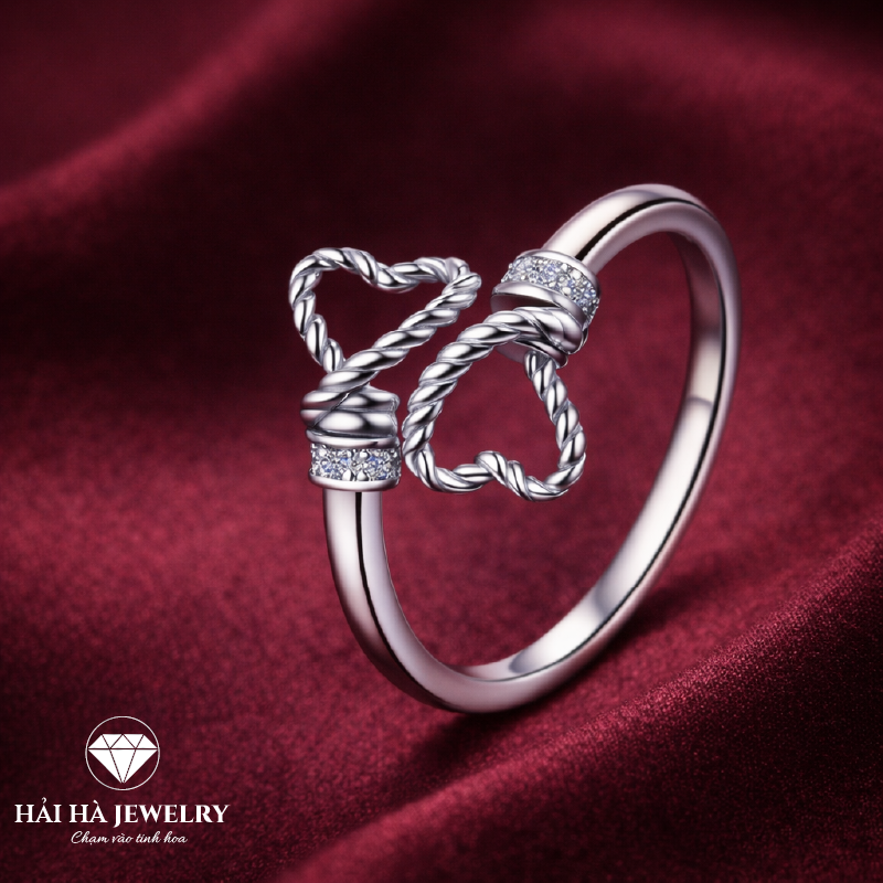 Nhẫn đan cài trái tim – Gắn kết mềm mại | Hải Hà Jewelry