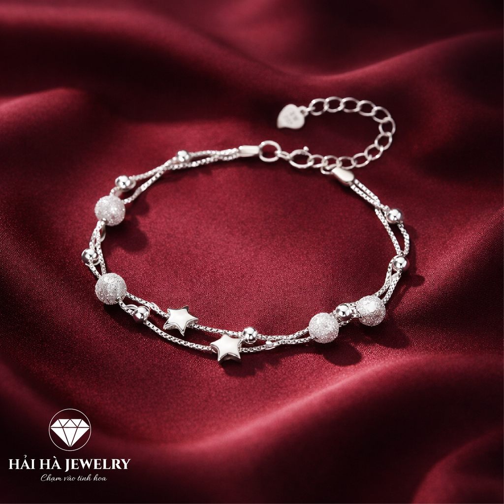 Vòng tay bạc ngôi sao dịu sáng – Những điều nhỏ bé luôn ở lại | Hải Hà Jewelry