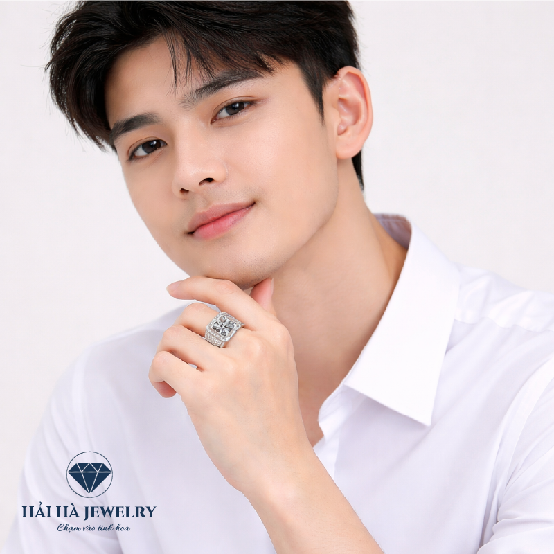 Nhẫn nam mặt vuông – Bản lĩnh của sự rõ ràng | Hải Hà Jewelry