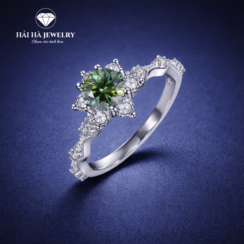 Nhẫn nữ hoa tỏa sáng – Một khoảnh khắc dịu dàng ở lại trên bàn tay | Hải Hà Jewelry