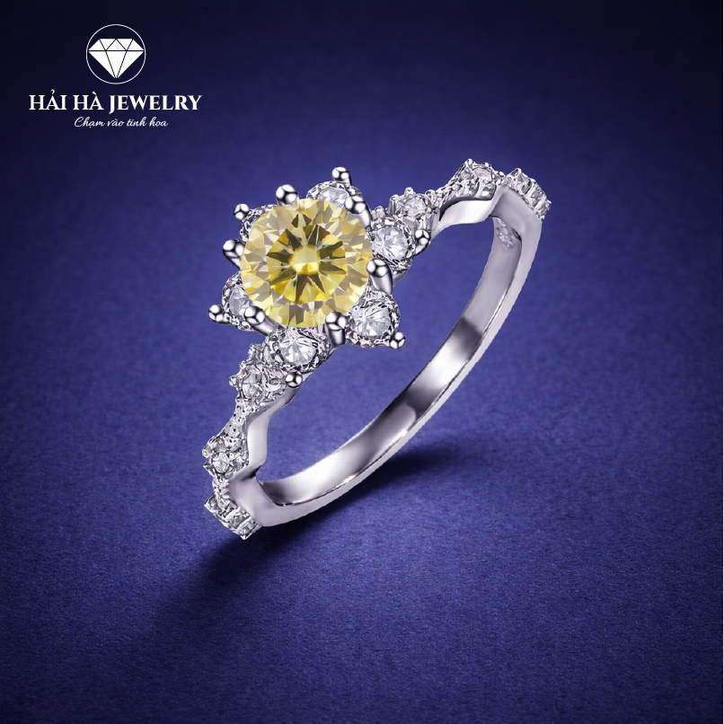 Nhẫn nữ hoa tỏa sáng – Một khoảnh khắc dịu dàng ở lại trên bàn tay | Hải Hà Jewelry
