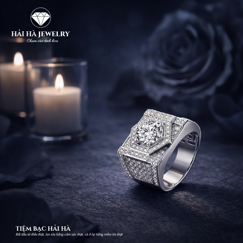 Nhẫn nam đa giác – Vững vàng trong im lặng | Hải Hà Jewelry