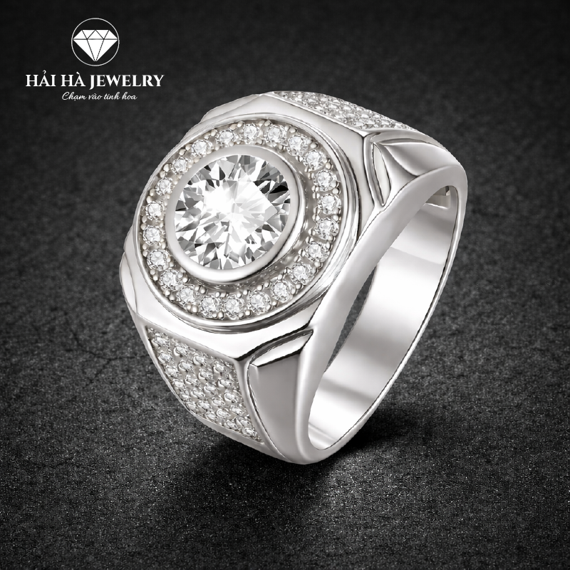 Nhẫn bạc nam tròn đầy và vững tâm | Hải Hà Jewelry
