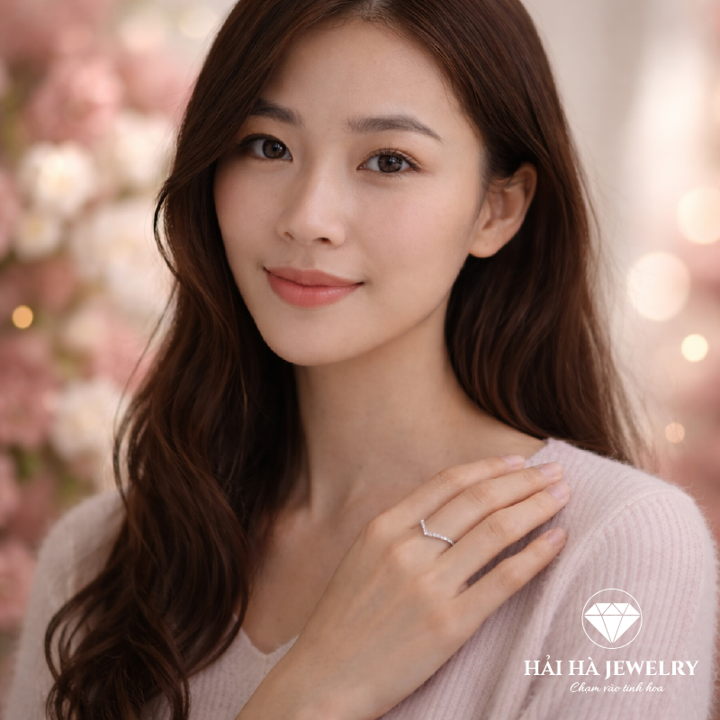 Nhẫn viền đá dáng công – Điểm nhấn lặng lẽ cho cảm xúc riêng | Hải Hà Jewelry