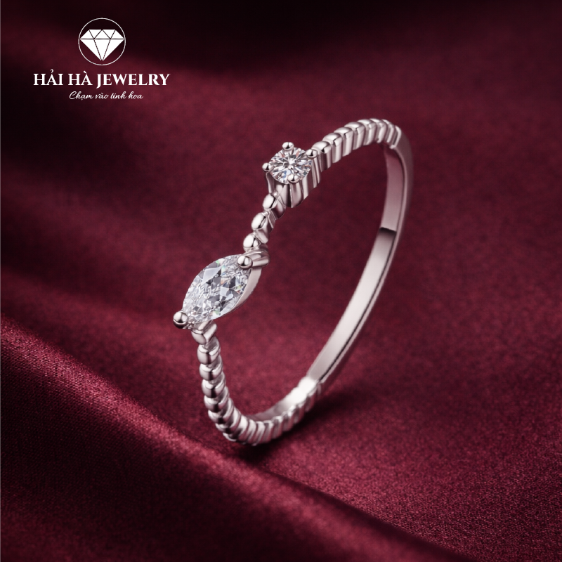 Nhẫn marquise đan xoắn – Nhịp dịu dàng của điều thật | Hải Hà Jewelry