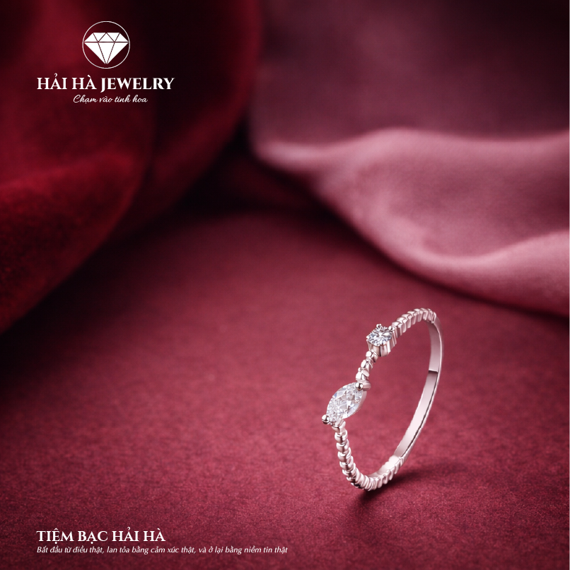 Nhẫn marquise đan xoắn – Nhịp dịu dàng của điều thật | Hải Hà Jewelry