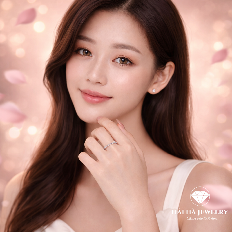 Nhẫn đính đá liền vòng – Ánh sáng lặng lẽ ở lại | Hải Hà Jewelry