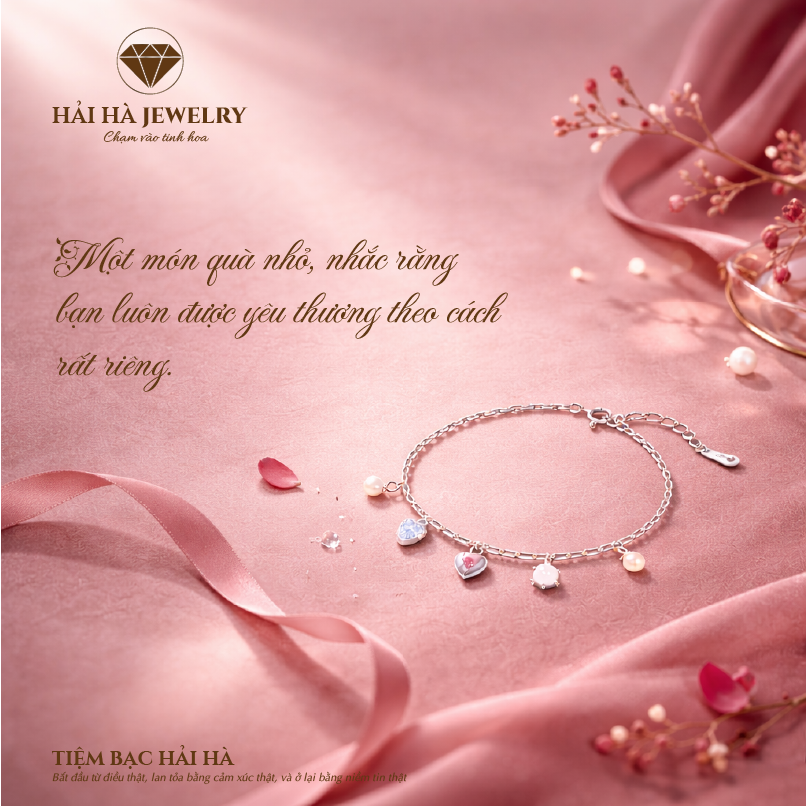 Vòng tay charm trái tim & ngọc trai – Những điều yêu thương ở lại rất khẽ | Hải Hà Jewelry