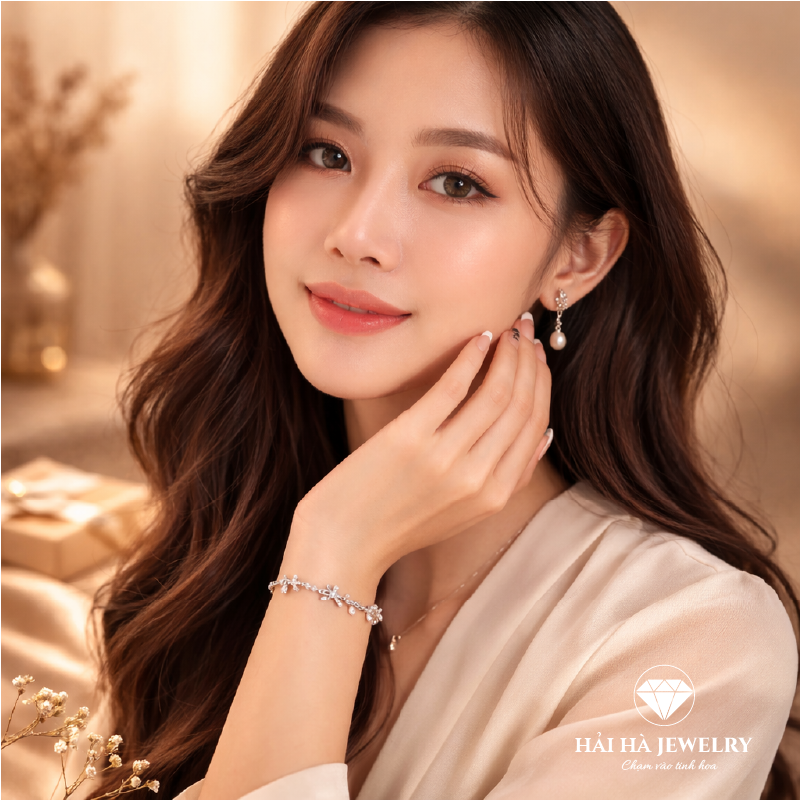 Vòng tay hoa đá nhỏ – Nở rất khẽ, nhưng ở lại rất lâu | Hải Hà Jewelry