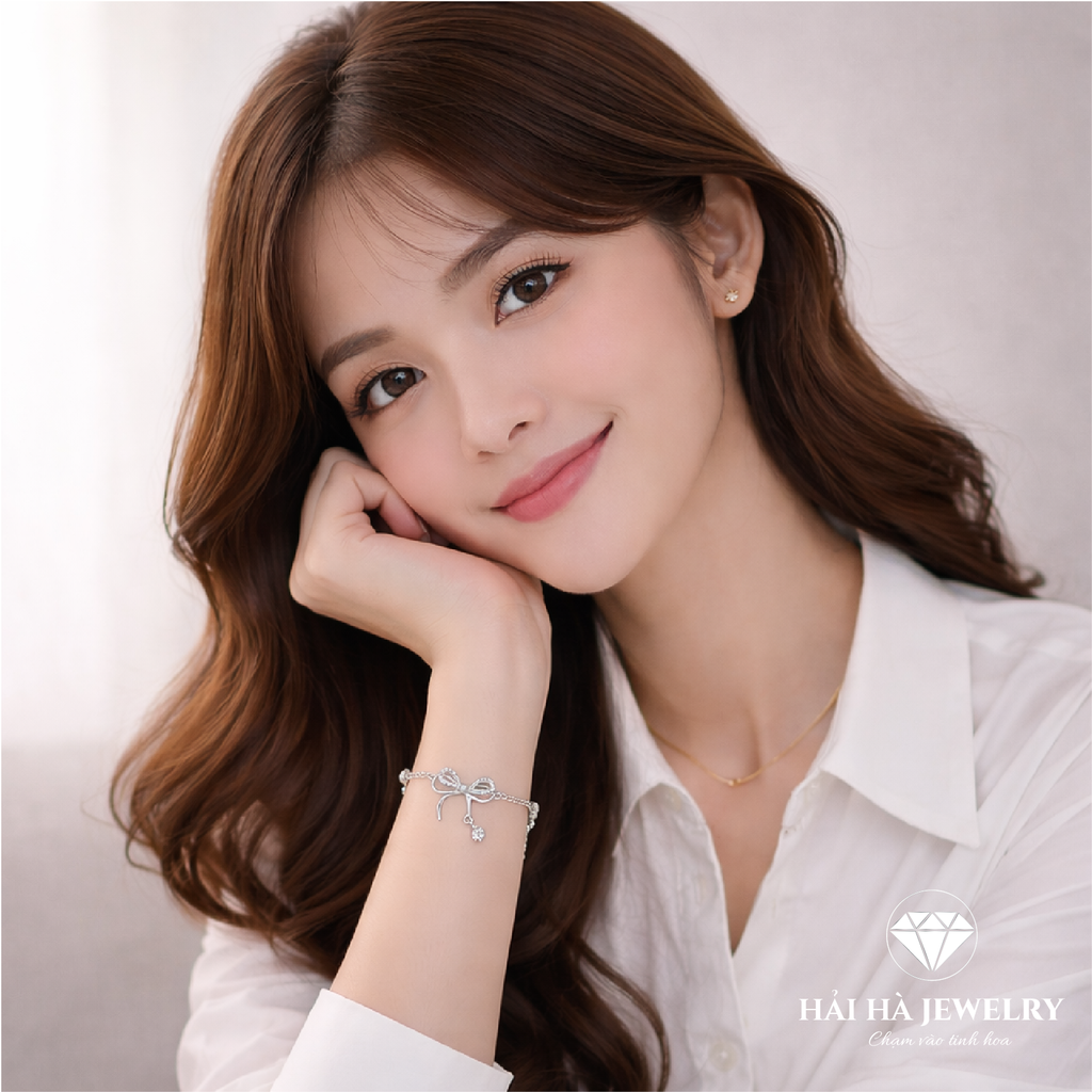 Vòng tay nơ đá rơi – Dịu dàng trong từng cử động | Hải Hà Jewelry
