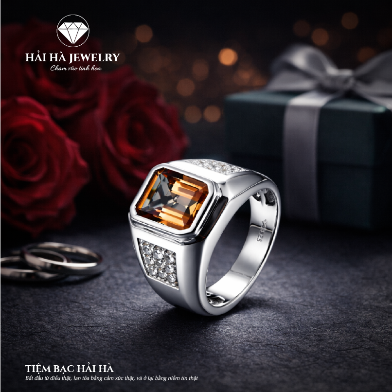 Nhẫn bạc nam đá zultanite diaspore – bản lĩnh của sự chuyển hóa | Hải Hà Jewelry