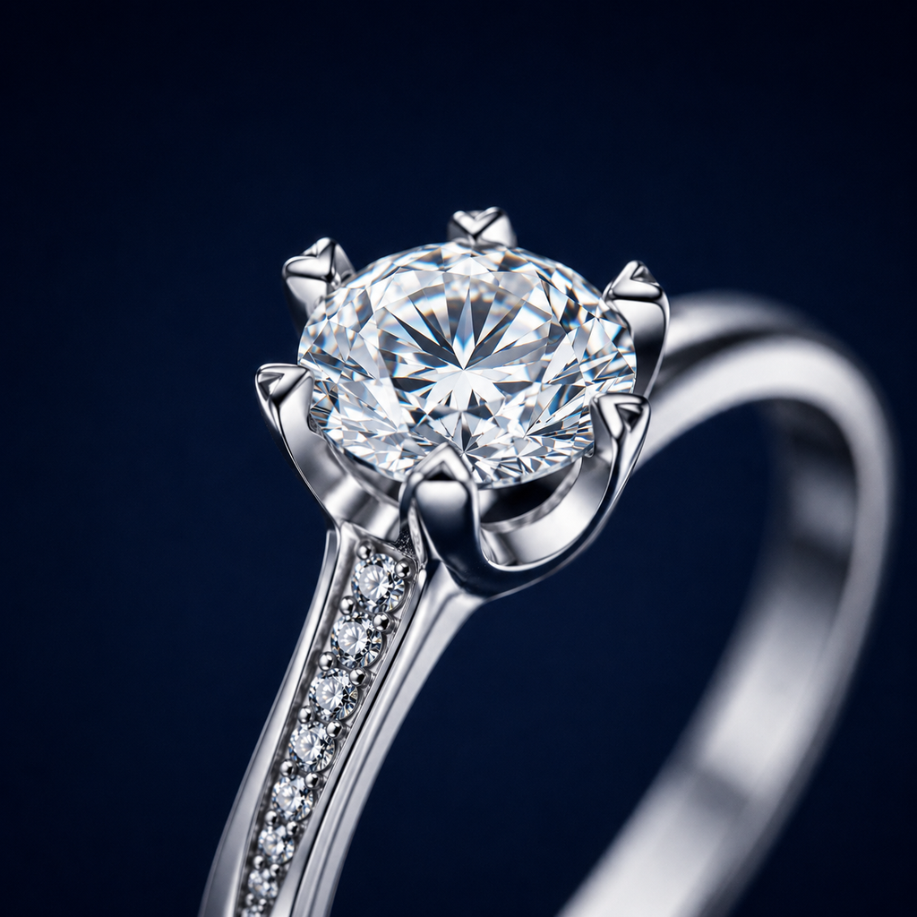 Nhẫn nữ bạc 925 moissanite dáng solitaire – điểm sáng ở lại thật lâu