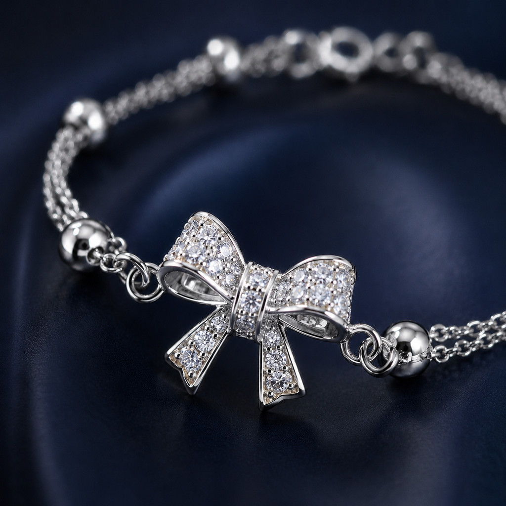 Vòng tay nơ đôi bi tròn – Dịu dàng được giữ cân bằng | Hải Hà Jewelry