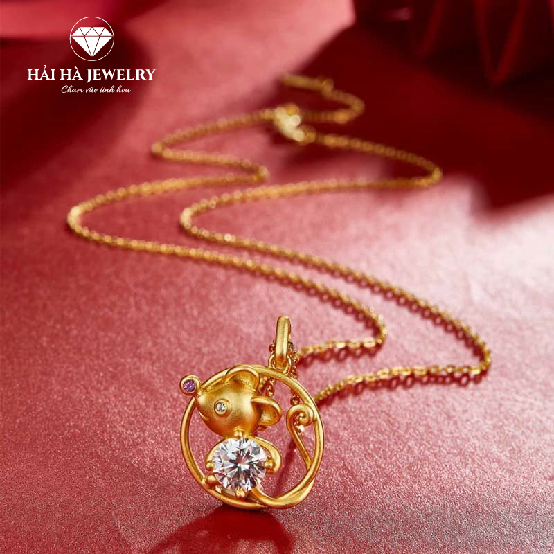 Dây chuyền con giáp tuổi Tý bạc mạ vàng – Giữ một sự tinh nhạy rất khẽ và vững vàng | Hải Hà Jewelry