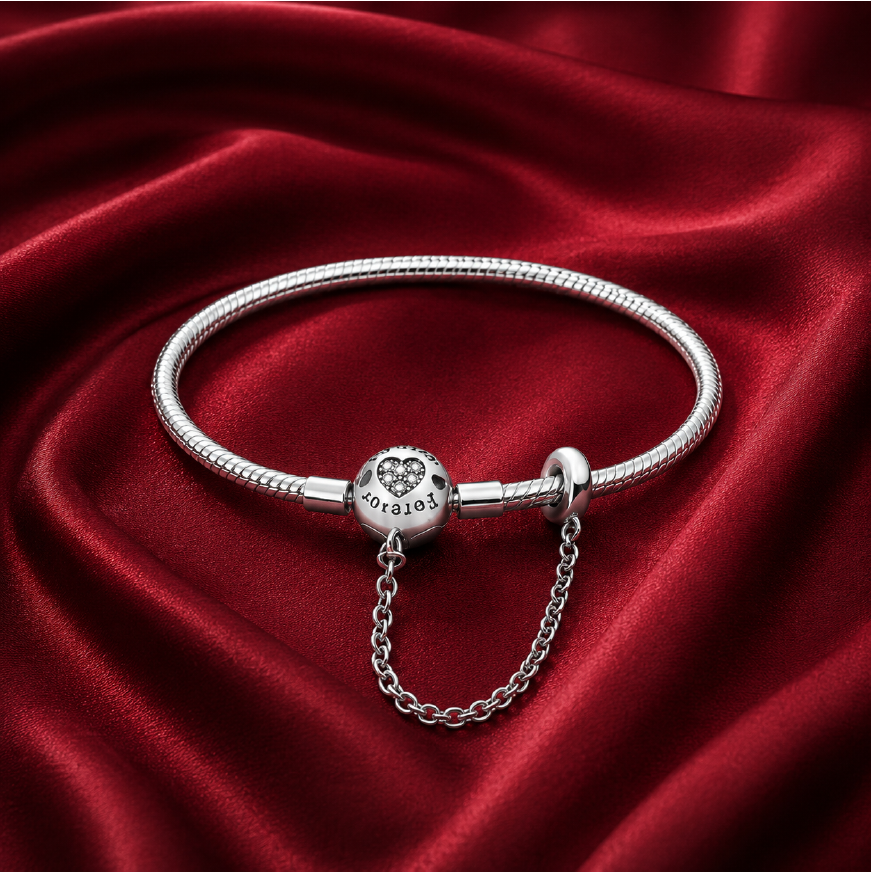 Vòng tay charm “Forever” bạc s925 cao cấp – Kết nối bền vững trong chuyển động tinh tế