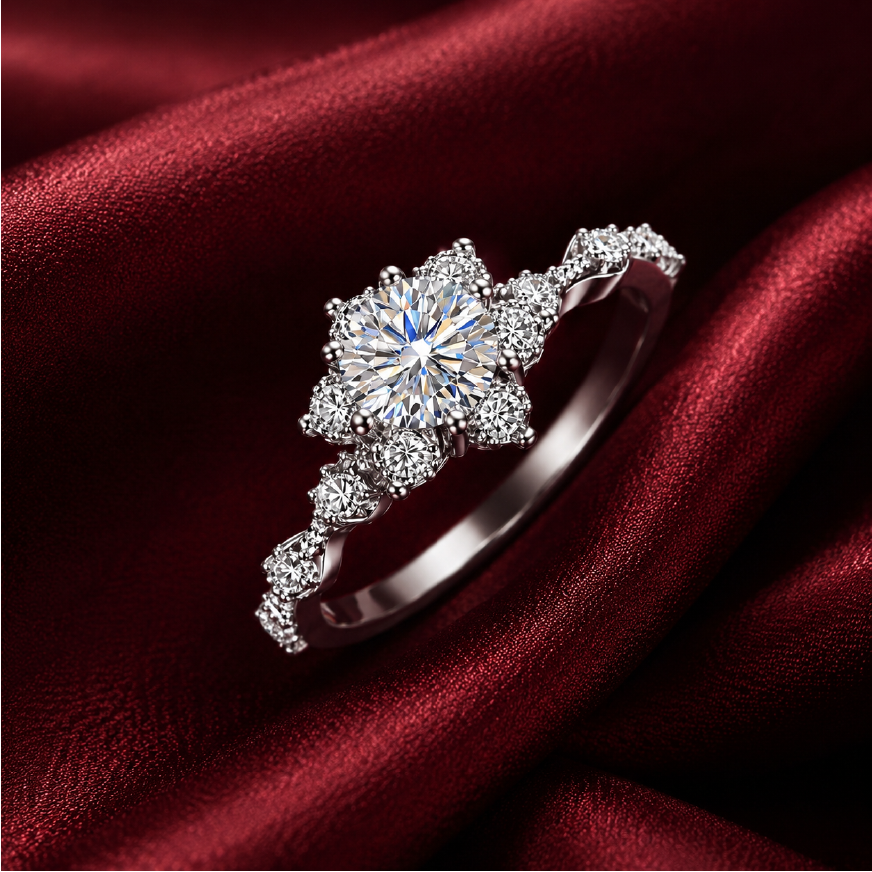 Nhẫn nữ hoa tỏa sáng – Một khoảnh khắc dịu dàng ở lại trên bàn tay | Hải Hà Jewelry