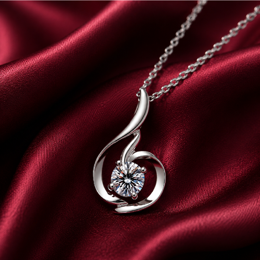 Dây chuyền bạc 925 đính kim cương Moissanite 0,8 Carat