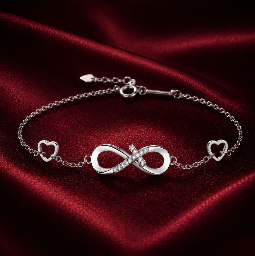Vòng tay bạc vô cực gắn kết – Ở lại cùng nhau, theo cách bền lâu | Hải Hà Jewelry