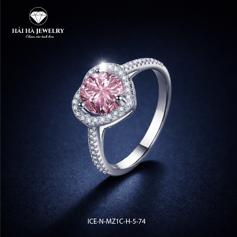 Nhẫn nữ bạc 925 đính moissanite dáng trái tim – dịu dàng trong từng điểm chạm