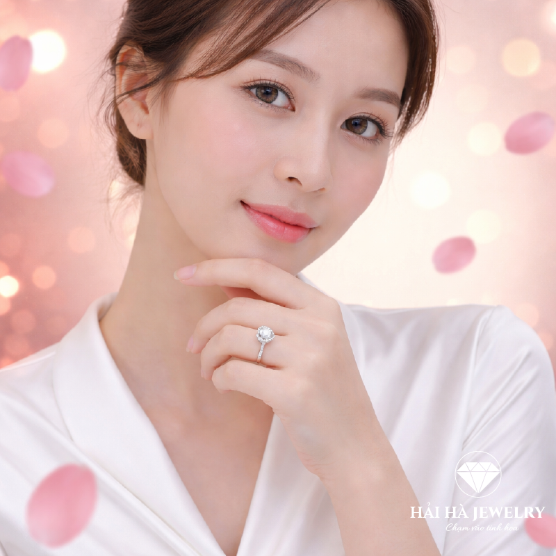 Nhẫn nữ bạc 925 đính moissanite dáng trái tim – dịu dàng trong từng điểm chạm