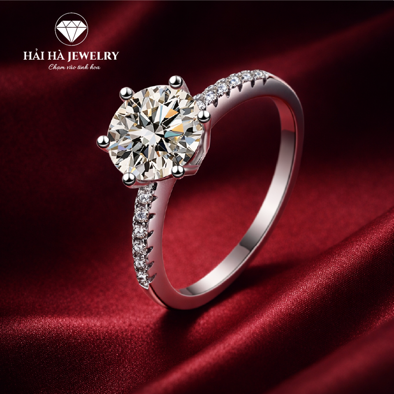 Nhẫn nữ bạc 925 đính moissanite solitaire – điểm sáng tinh tế trên ngón tay