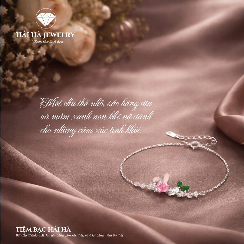 Vòng tay Thỏ nhỏ & mầm xanh – Dịu dàng lớn lên từ những điều trong trẻo | Hải Hà Jewelry