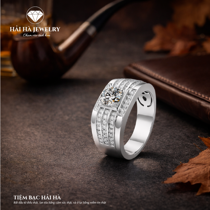 Nhẫn bạc nam bản lĩnh vững vàng | Hải Hà Jewelry