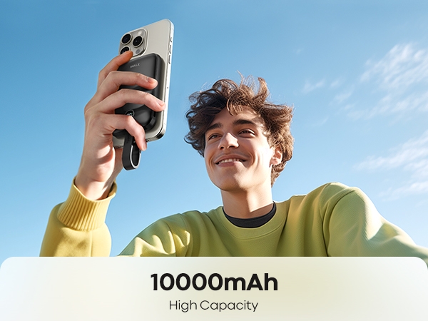 Sạc Dự Phòng 10000mAh - Nam Châm Không Dây 15W & Nhanh 30W PD, Có Cáp Type-C Màn Hình Led