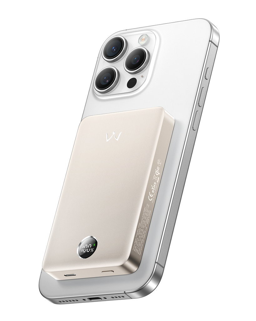 Sạc dự phòng iWALK PowerSlim 10000 10000mAh – Sạc không dây QI 2.0 – Từ tính MagSafe – Sạc nhanh 30W – LCD