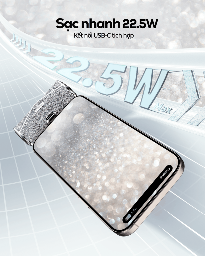 Sạc dự phòng iWALK LinkPod 5000S 5000mAh – Sạc nhanh 22.5W – Thiết kế lấp lánh – Mini bỏ túi