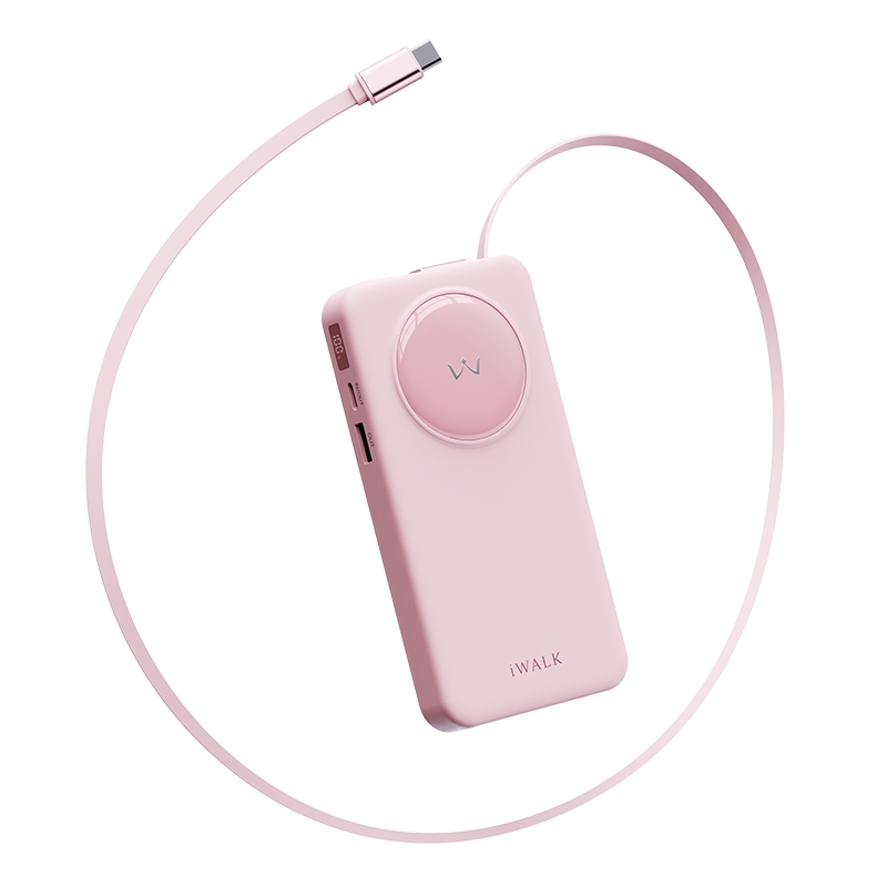 Sạc dự phòng iWALK LinkPod Reel Slim 10000mAh – Siêu mỏng 0.7 inch – Sạc nhanh 30W – Cáp USB-C rút gọn