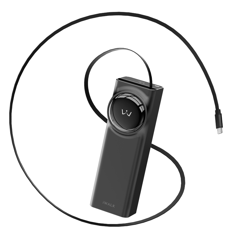 Sạc dự phòng iWALK LinkPod Reel 20000mAh – Sạc nhanh 65W – Cáp USB-C rút gọn – Sạc laptop