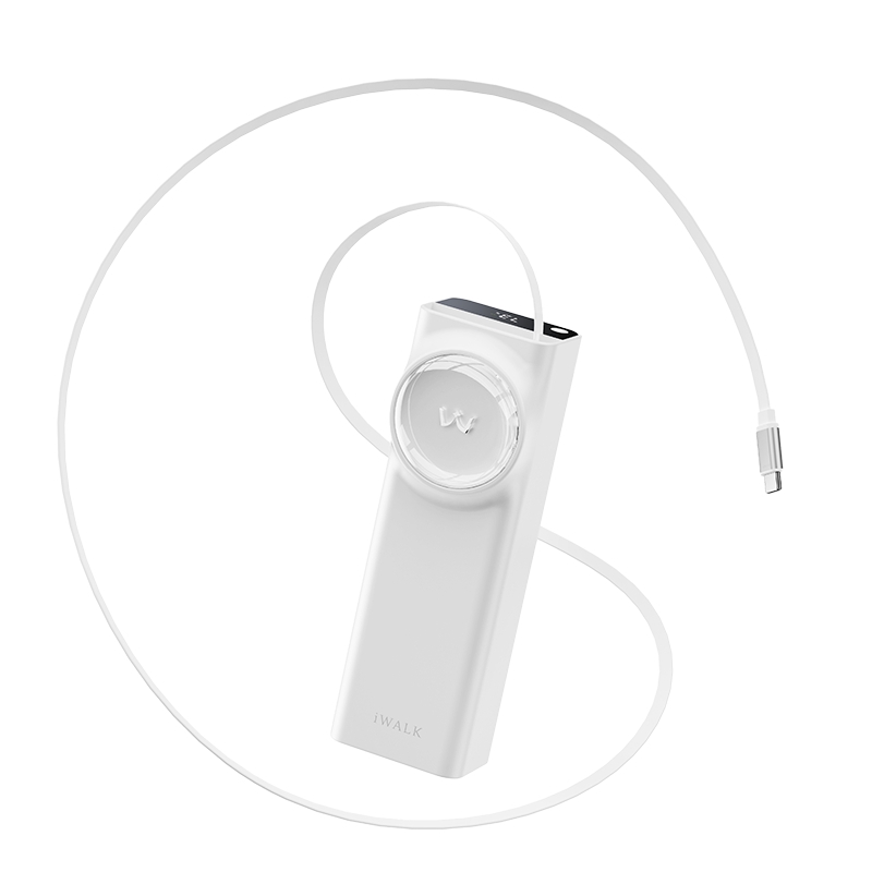 Sạc dự phòng iWALK LinkPod Reel 20000mAh – Sạc nhanh 65W – Cáp USB-C rút gọn – Sạc laptop