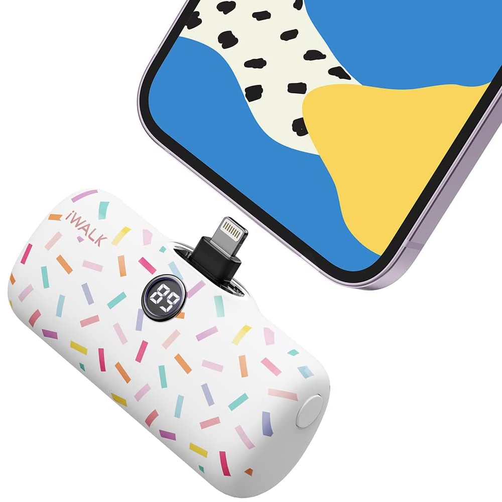 Sạc Dự Phòng Mini Hoạ Tiết iWALK 5000mAh – Lightning/ TypeC, Sạc Nhanh PD 18W, Màn Hình LED, Nhỏ Gọn